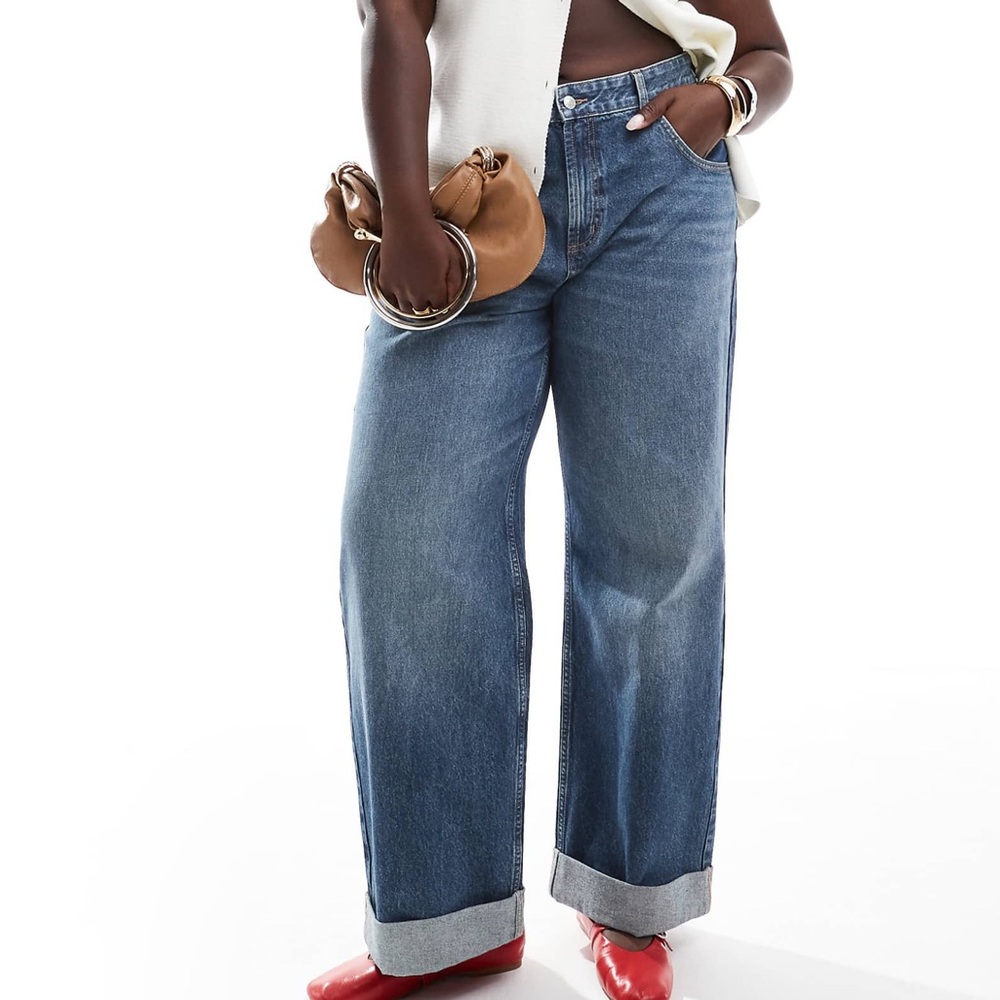 ASOS Blue Flare Wide Leg Jeans
